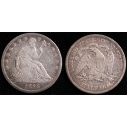 1866 Seated Liberty Half  WB-101, VG Details